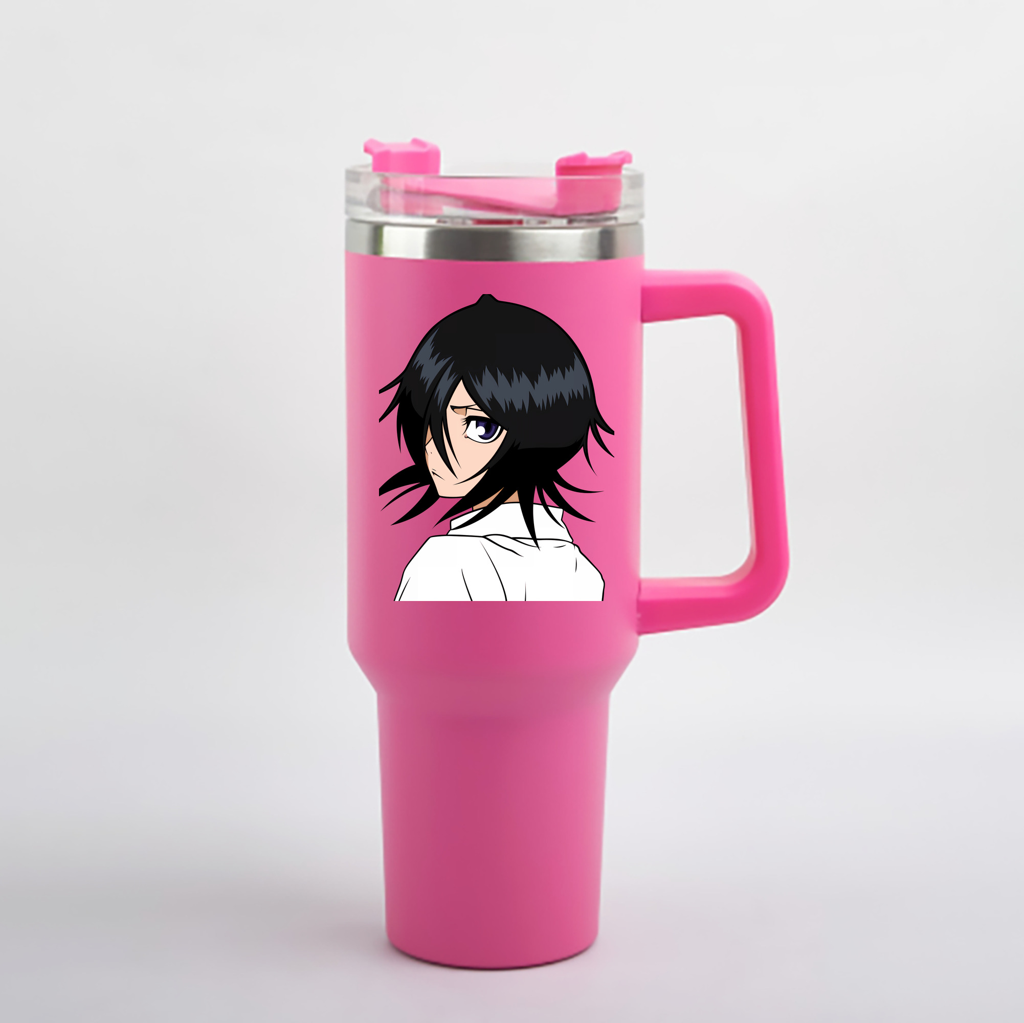 （画像用） ブリーチ 朽木ルキア BLEACH Kuchiki Rukia 1200mL車用タンブラー - クリスタルステッカー（プラスチックストロー付き）